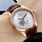 Perfect Replica IWC Portugieser White Face Rose Gold Case Brown Leather 39mm Watch